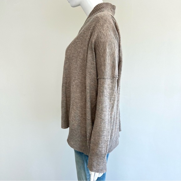 ZADIG & VOLTAIRE Taupe Cashmere Tanya Open Front Plunged w Eyelet Cardigan Sz S - Picture 8 of 15